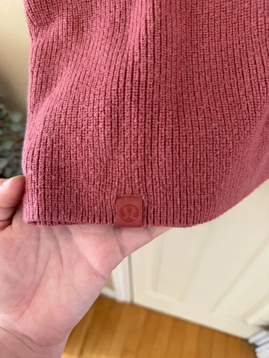 Lululemon Merino Wool-Blend Ribbed Turtleneck Sweater Brier Rose Size 14 - Picture 6 of 11